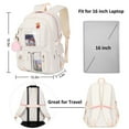 thumbnail image 3 of AO ALI VICTORY Laptop Backpacks 16 Inch School Bag College Backpack Large Travel Daypack Kawaii Bookbags for Teens Girls Women Students (White), 3 of 7