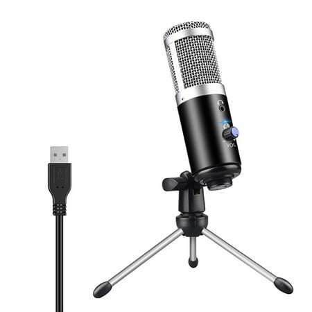 PC USB Computer Condenser Gaming Mic, with Tripod Stand