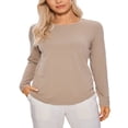 thumbnail image 1 of LNGOOR CRZ YOGA Automne Hiver Coton Pima Entraînement Chandails à Manches Longues pour Femmes Athlétique Col Rond YOGA Hauts Décontractés T-Shirt Uni, 1 of 7