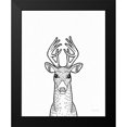 thumbnail image 2 of DeNeige, Elyse 15x18 Black Modern Framed Museum Art Print Titled - Forest Friends III Black and White Deer, 2 of 5