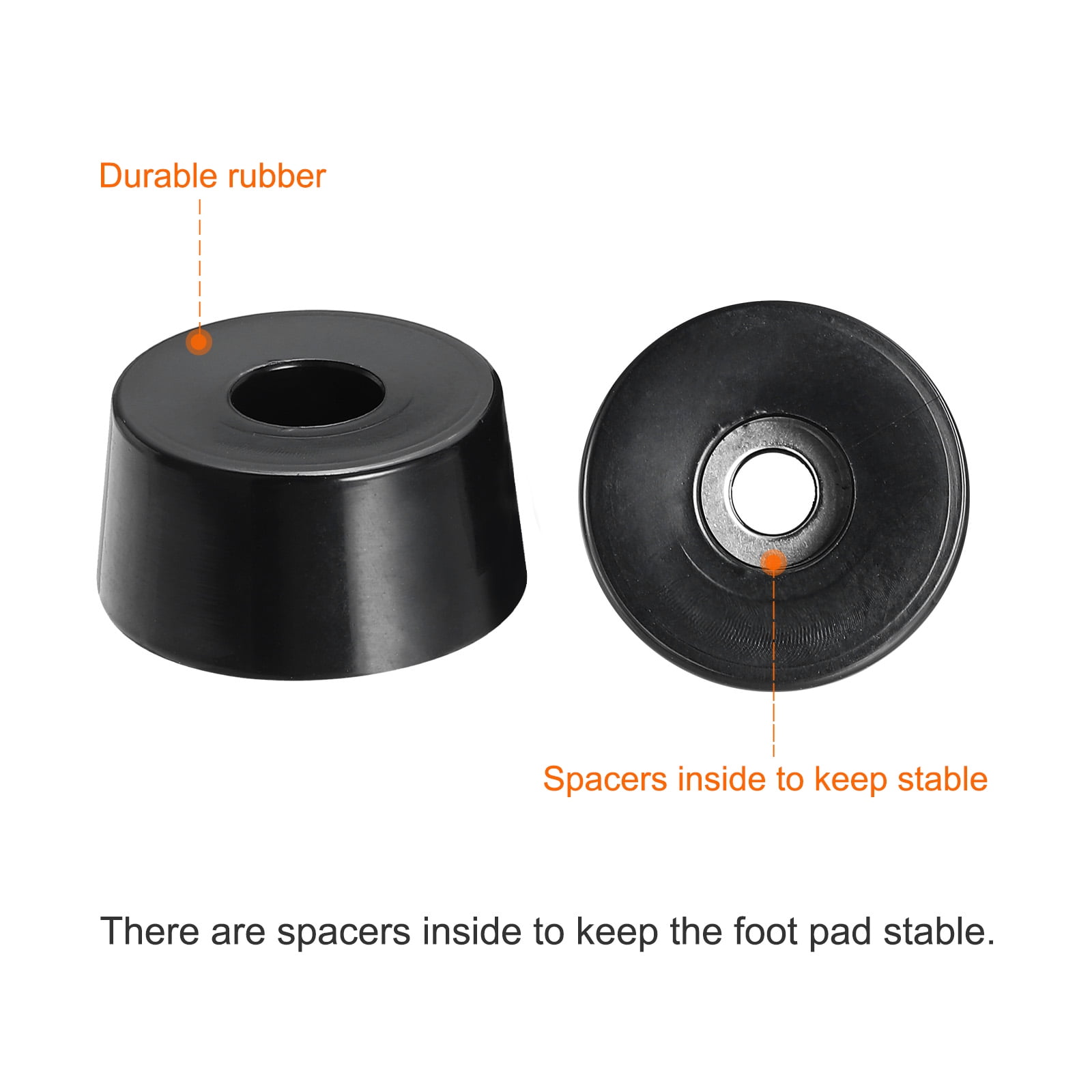 Unique Bargains Cutting Board Feet Round Rubber Bumpers Pads with Screws 0.2"x0.55"