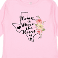 thumbnail image 4 of Inktastic Texas Home is Where The Heart is with Watercolor Floral Girls Long Sleeve Toddler T-Shirt, 4 of 5