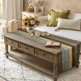 thumbnail image 3 of Rustic Table Runner for Farmhouse, Durable Linen Texture Heat-Resistant Table Mats Set Enhances Any Setting, Wide Range Applications for Kitchen Dining Room Decor (33 X 183 Cm), 3 of 6