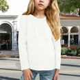 thumbnail image 2 of Huesdet Toddler Long Sleeve Shirt Girl Soft Cotton Toddler T-Shirts Layering Tees Baby Girls Long-Sleeve Shirts(White,4-5 Y), 2 of 6
