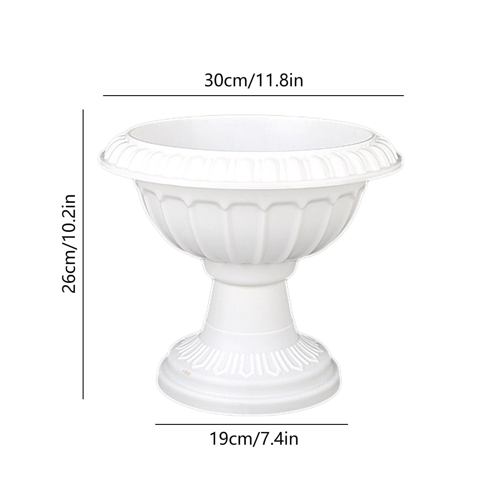 European Roman Style Plastic Flower Pot With Detachable Design,Decorative Planter For Artificial Floral Arrangements And Indoor Gardening Enhancement In Living Room Decor(White)