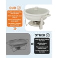 thumbnail image 3 of 5QT Round White Maifanite-Coated Chafing Dish Buffet Set of 6, Stainless Steel Food Warmer with Clear Lids for Parties Weddings Catering, 3 of 7