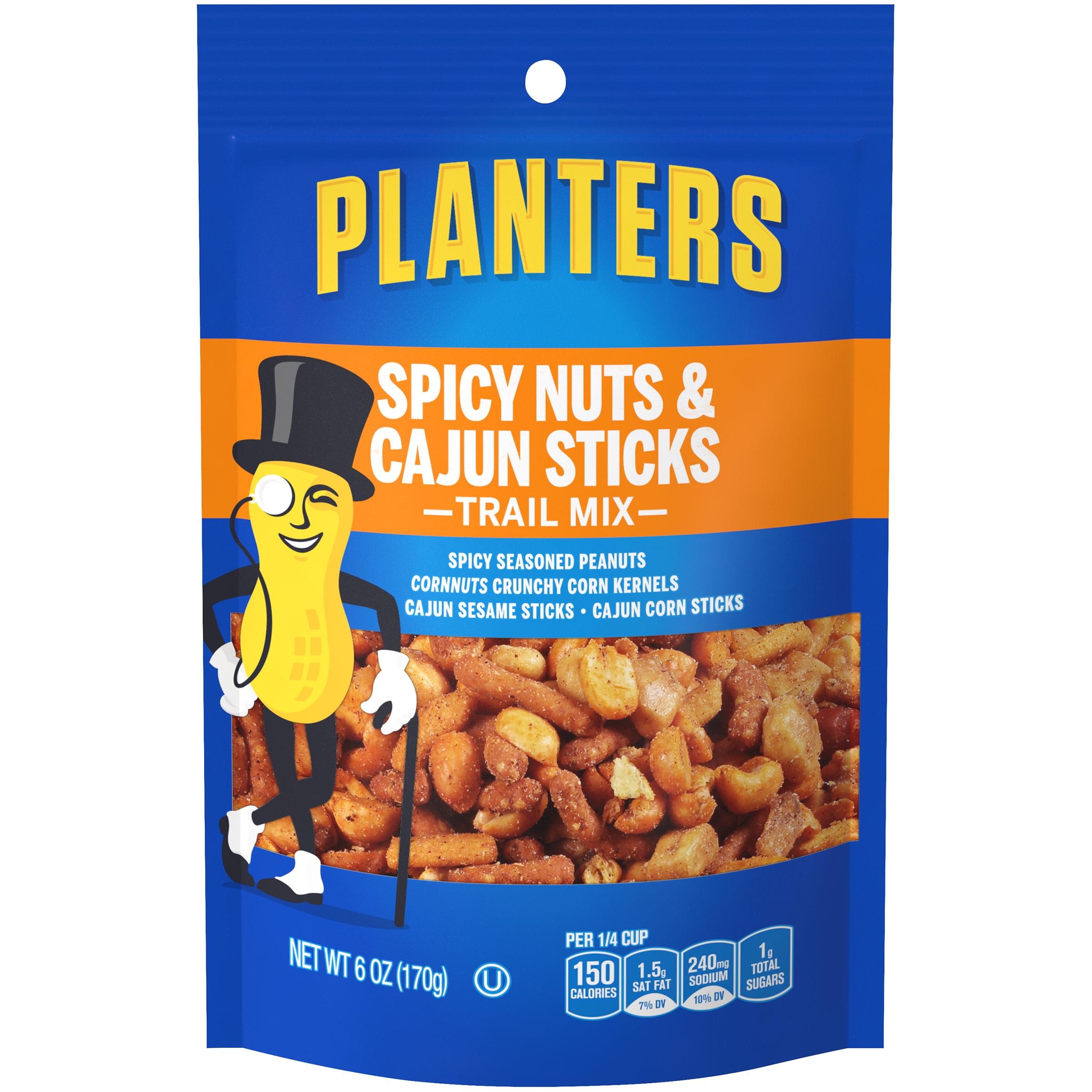 Planters Spicy Nuts & Cajun Sticks Trail Mix with Spicy Peanuts, Corn