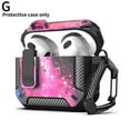 thumbnail image 5 of Headphone Case for AirPods 4rd Generation Case Cover, Military Hard Shell Protective Armor with Lock, Camouflage Starry Sky Carbon Fiber Pattern Headphone Protective Cover, 5 of 9