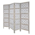 thumbnail image 6 of Benjara Taj 4 Panel Folding Room Divider Screen- Antique White Mango Wood, 6 of 12