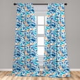 thumbnail image 4 of Ambesonne Octopus Curtains, Sea Animal Silhouettes Art, Pair of 28"x95", Sea Blue Pale Orange, 4 of 4