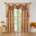 thumbnail image 2 of Cortinas ELKCA con bordado europeo de lujo, color marrón, 132 x 213 cm 2, 2 of 9