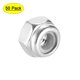 thumbnail image 1 of Uxcell Tuercas de bloqueo hexagonales M2.5x0.45mm de acero inoxidable con inserto de nylon, 50 piezas, plateadas, 1 of 5