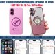 thumbnail image 2 of Funda magnética con purpurina para iPhone 16 Plus, compatible con MagSafe, protección total, delgada, a prueba de golpes y arañazos, con protector de lente de cámara y red antipolvo para mujer, 2 of 7