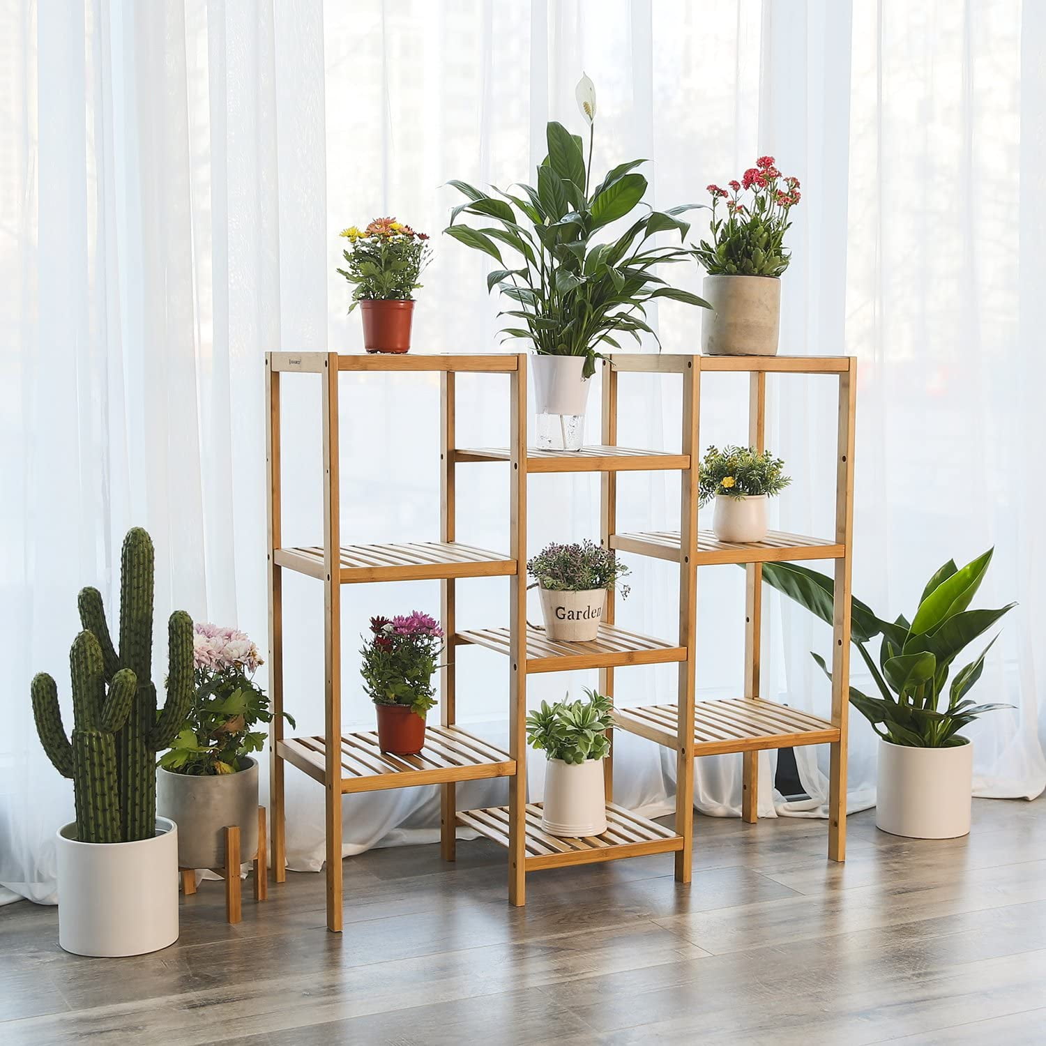 Private Jungle Bamboo High-grade Plant Stand Shelf Flower Pots Holder Display Rack Utility Shelf Bathroom Rack 9-Tier Storage Rack,Natural Private Jungle Bamboo High-grade Plant Stand Shelf Flower Pots Holder Display Rack Utility Shelf Bathroom Rack 9-Tier Storage Rack,Natural