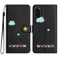 thumbnail image 2 of for Samsung Galaxy S20 Lovely Cartoon Pattern Wallet Flip PU Leather Case, with Wrist Strap / Credit Card Slots / Photo Slot / Cash Pocket Kickstand Cute Phone Cover for Galaxy S20, Black, 2 of 6