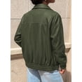 thumbnail image 5 of BTFBM Faux Leather Jacket Women Fall Clothes Long Sleeve, Bomber Jackets, Snaps, Pockets, Oversized, Zip Up Motorcycle Outerwear, Airport, Going Out Outfits, Winter Coat, 5 of 9