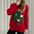 thumbnail image 5 of Aboser Womens Christmas Sweaters Vintage Xmas Tree Print Jumper Tops Warm Casual Holiday Shirts Cozy Long Sleeve Pullover Sweater Tops L, 5 of 5