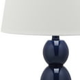 thumbnail image 7 of SAFAVIEH Jayne 26 in. Navy Glass Table Lamp with Off-White Cotton Shade, Set of 2, 7 of 7