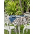 thumbnail image 4 of Outdoor Tablecloth with Umbrella Hole Zipper Teal Vintage Floral Round Tablecloth 60" Waterproof Outside Table Cloth Retro Flowers Wooden Butterfly Patio Table Cover Tablecloths for Picnic Party, 4 of 8