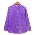 thumbnail image 4 of Womens Button Down Shirt, Audhol Women Cotton Shirt Printed Fashion Button Down Shirts Casual Tops Long Sleeve Blouse Womens Dress Shirts Purple, M, 4 of 9