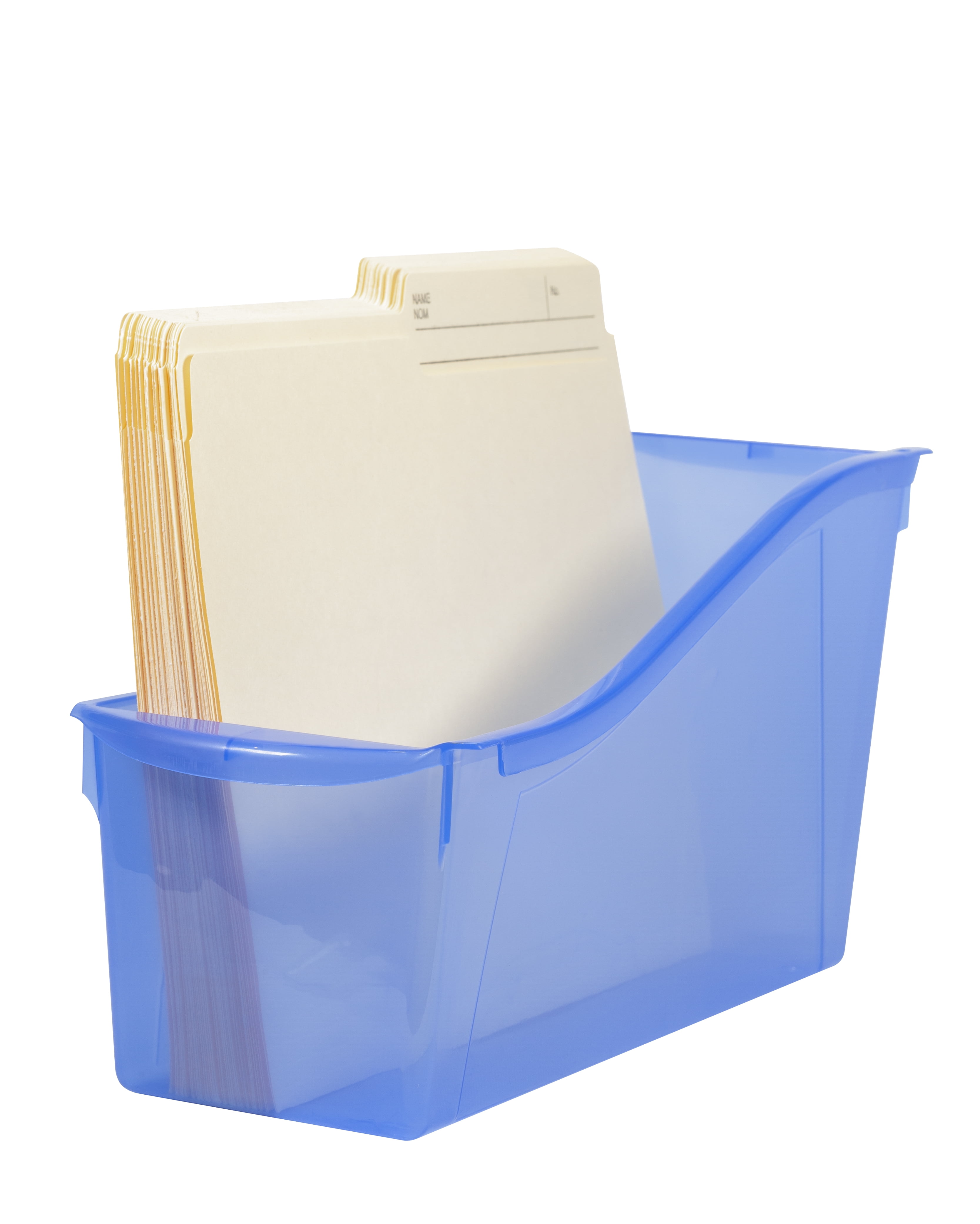 Pen+Gear Plastic Desktop Book Organzer Bin, Clear Blue