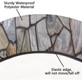 thumbnail image 3 of Brown Stone Pattern Table Cover with Elastic Edge, Fitted Waterproof Wipeable Table Cloth for Kitchen Dining Party Holiday - Fits 40-44 In Round Plastic Table, 3 of 4