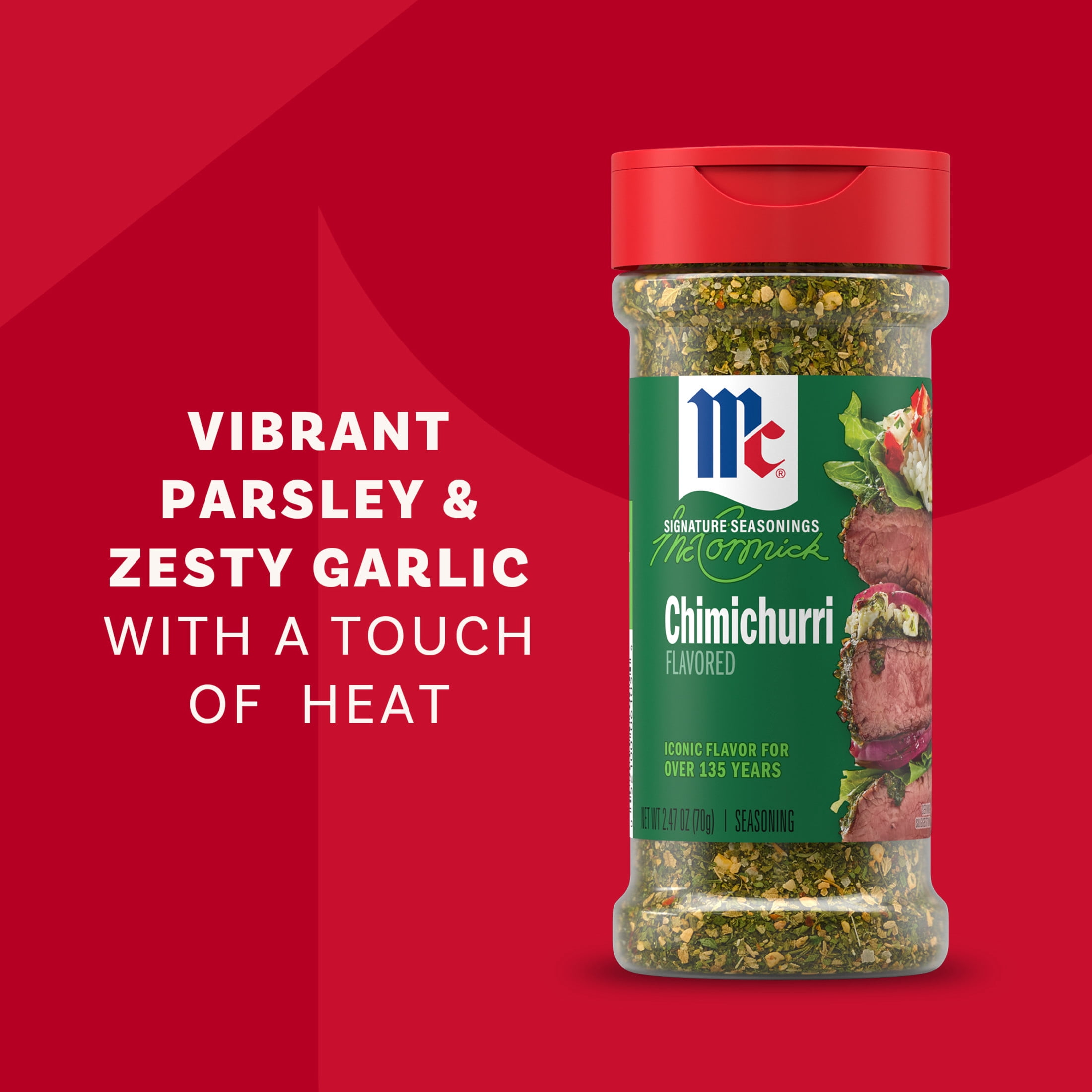 (3 pack) McCormick Chimichurri Flavored Seasoning, 2.47 oz Bottle