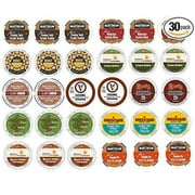 30 Winter Variety K Cup Pack - Includes Santa's White Christmas, Italian Rum, Maple Sleigh, Winterfest, Tiramisu, Creme Brulee, Chocolate Mint and More