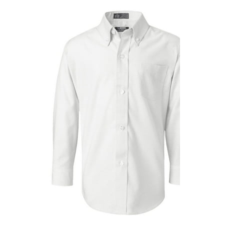 French Toast E9002 Boy's Long Sleeve Oxford Shirt - White - 16