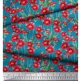 thumbnail image 3 of Soimoi Poly Georgette Fabric Leaves & Primrose Floral Printed Fabric 1 Yard 52 Inch Wide, 3 of 3