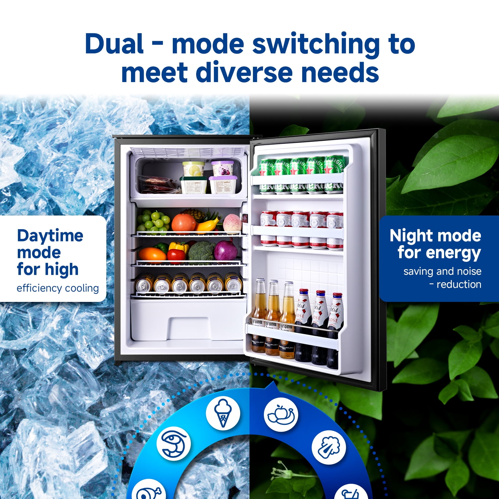 BODEGA 12 Volt Refrigerator with Freezer, 116.2 Quart Portable Car Fridge Freezer, 12/24V DC Travel RV Refrigerator, Black