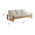 thumbnail image 4 of Lounge Sofa, Ivory White, Aluminum, Wood, Outdoor Patio Balcony Cafe Bistro Garden Hospitality Restaurant, Modern Contemporary, HB37958, 4 of 9