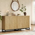 thumbnail image 4 of Tribesigns 57.5" Sideboard Buffet Cabinet, Farmhouse Brown Coffee Bar Cabinet with 4 Doors and Storage Shelves, 4 of 8
