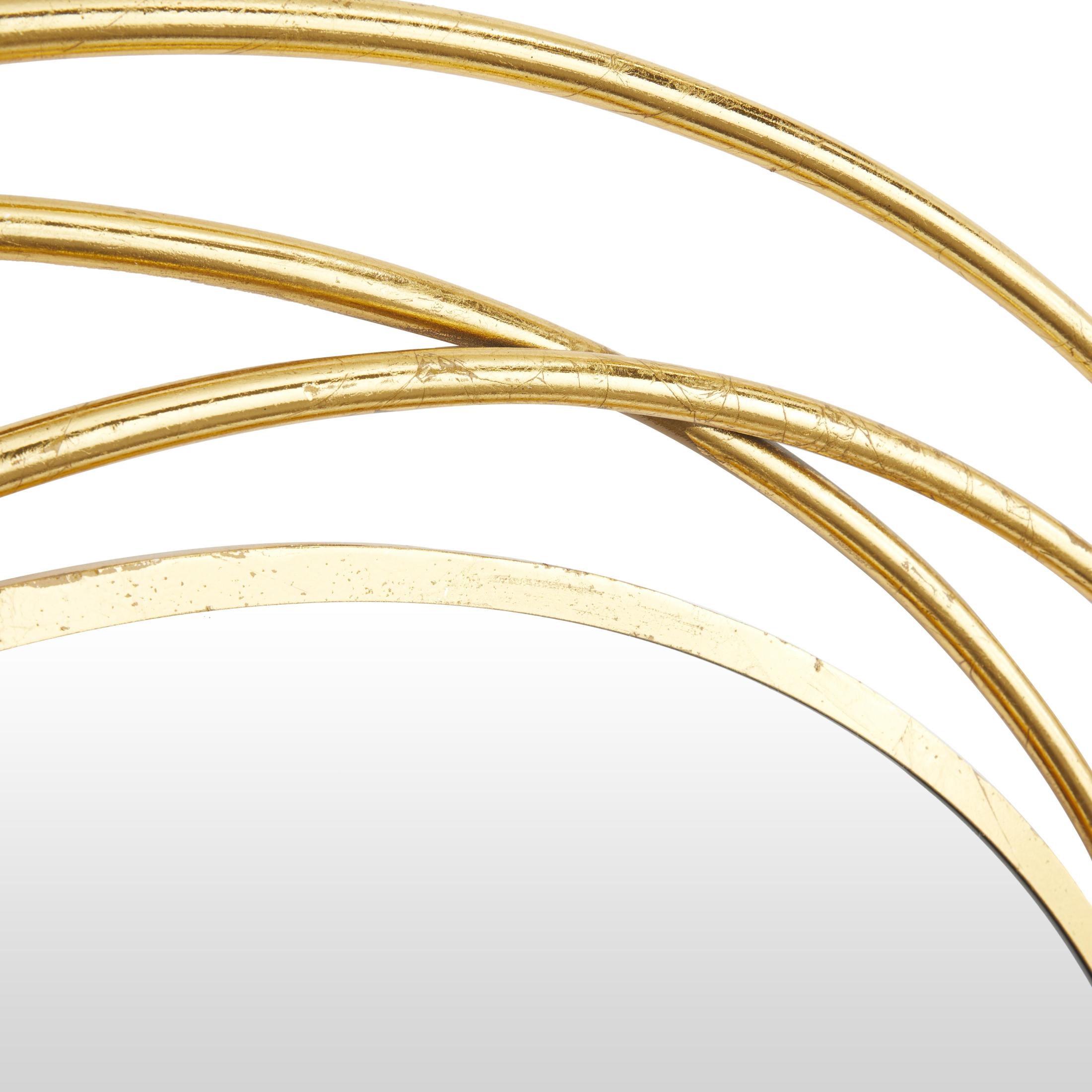 DecMode 41" x 41" Gold Wall Mirror with Overlapping Circles