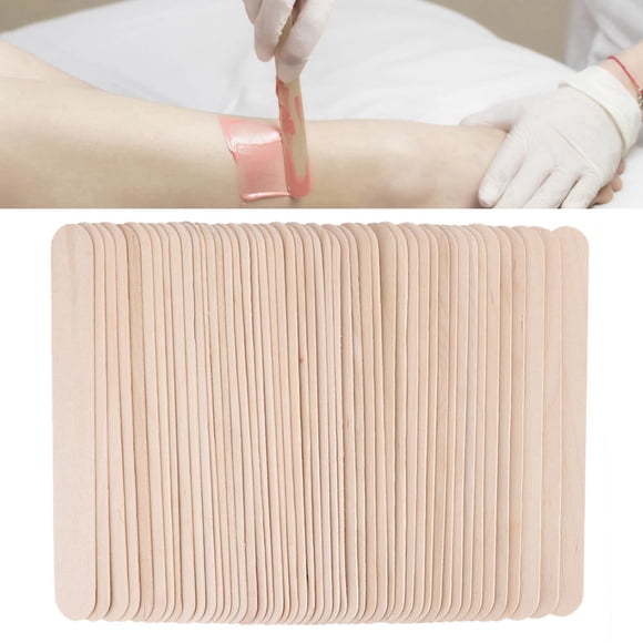 Wax Stick Hair Removal Sticks Wood Wax Stick Wax Applicator Stick 50Pcs/Box Disposable Wooden Epilation Depilatory Wax Applicator Stick Spatula Hair Removal Tool
