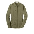 thumbnail image 5 of Port Authority Ladies Stain Resistant Roll Sleeve Twill Shirt-4XL (Vintage Khaki), 5 of 6
