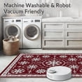 thumbnail image 5 of ODIKA 4'x6' Machine Washable Non-Slip Area Rug, Vintage Snowflake Holiday with Festive Winter Motifs High Traffic Rug, Red, 731642, 5 of 5
