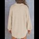 thumbnail image 4 of Tops de Punto Gofre para Mujer, Camisetas Henley de Larga con Cuello en V, Color Liso, Túnica Informal Albaricoque S, 4 of 8