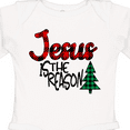thumbnail image 4 of Inktastic Christmas Jesus is the Reason with Green Plaid Tree Boys or Girls Long Sleeve Baby Bodysuit, 4 of 5
