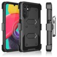 thumbnail image 4 of For Samsung Galaxy A14 5G Phone Case, with [Built-in Screen Protector] Swivel Holster Belt Clip, Ebizware Heavy Duty Defender Kickstand Cover for Galaxy A14 5G - Black, 4 of 8