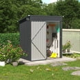thumbnail image 6 of OC Orange-Casual 5' x 3' FT Outdoor Storage Shed, Metal Garden Tool Shed with Lockable Door, Outside Sheds & Storage Galvanized Steel, Black, 6 of 10