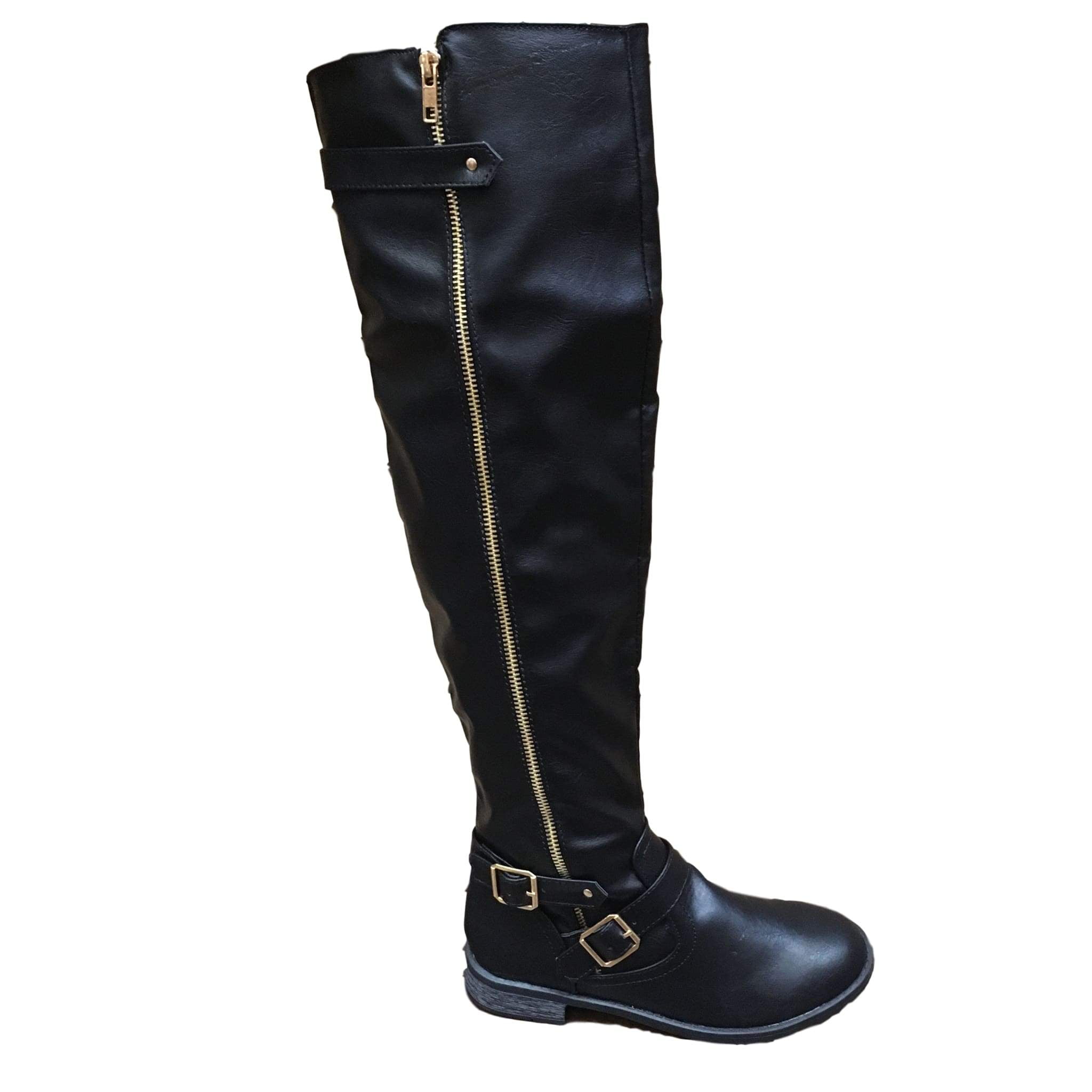 black thigh high riding boots