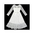 thumbnail image 4 of Girls Dress Lace Long Sleeve Off White Wedding Party 10 Years, 4 of 6