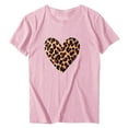 thumbnail image 5 of Valentine's Day T Shirt Women Sexy Leopard Heart Print Tees Cute Holiday Short Sleeve Crewneck Tops, 5 of 6