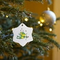 thumbnail image 7 of 3drose, Silly Love Cupid Valentine Froggy Frog, 3 inch Snowflake Porcelain Ornament, 7 of 7