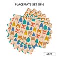 thumbnail image 3 of Placemats Set of 4 / 6, Small Animals with Knit Hat Pattern Placemats for Dining Table Indoor/Outdoors Heat Resistant Washable Placemats 18" x 12", 3 of 8