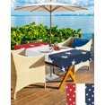 thumbnail image 4 of 4th of July Tablecloth with Umbrella Hole and Zipper US Flag Stars Stripes Rectangle Outdoor Tablecloths 60x84 Outside Table Cloths Red Blue White Patio Table Cloth Cover for Independence Day Garden, 4 of 6