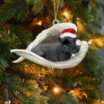 EWASWON Cute Christmas Angel Dog Ornament - Acrylic Small 8cm, Christmas Tree Decor & Holiday Gift