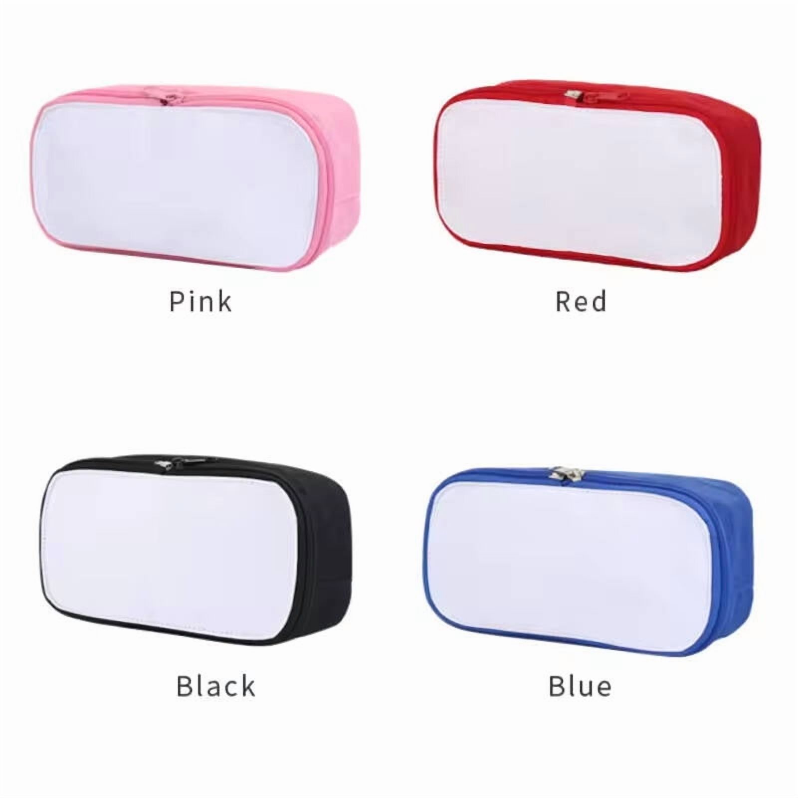 10Pcs Sublimation Blanks Pencil Case Bags,Travel Makeup Bag Organizer Make Up Bag Removable Lid Design Subliamtion Blank Makeup Bag（pink)