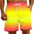 thumbnail image 5 of IYTR Mens Athletic Shorts Elastic Waist Drawstring Beach Shorts with Pockets Lightweight Summer Casual Shorts Gradient Color Shorts Multicolor L, 5 of 7